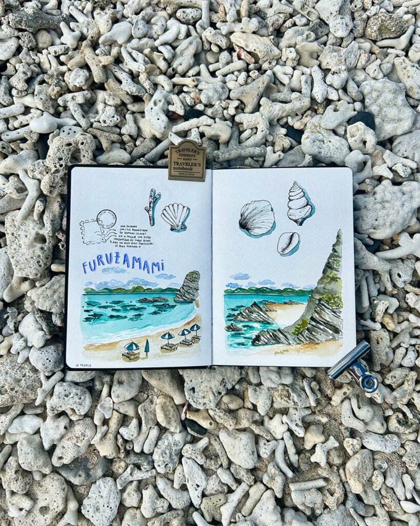 Carnet de voyage illustration aquarelle Japon