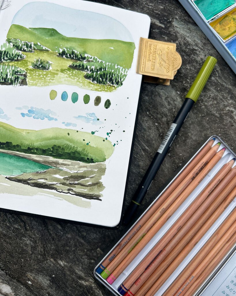 Carnet de voyage illustration aquarelle Japon