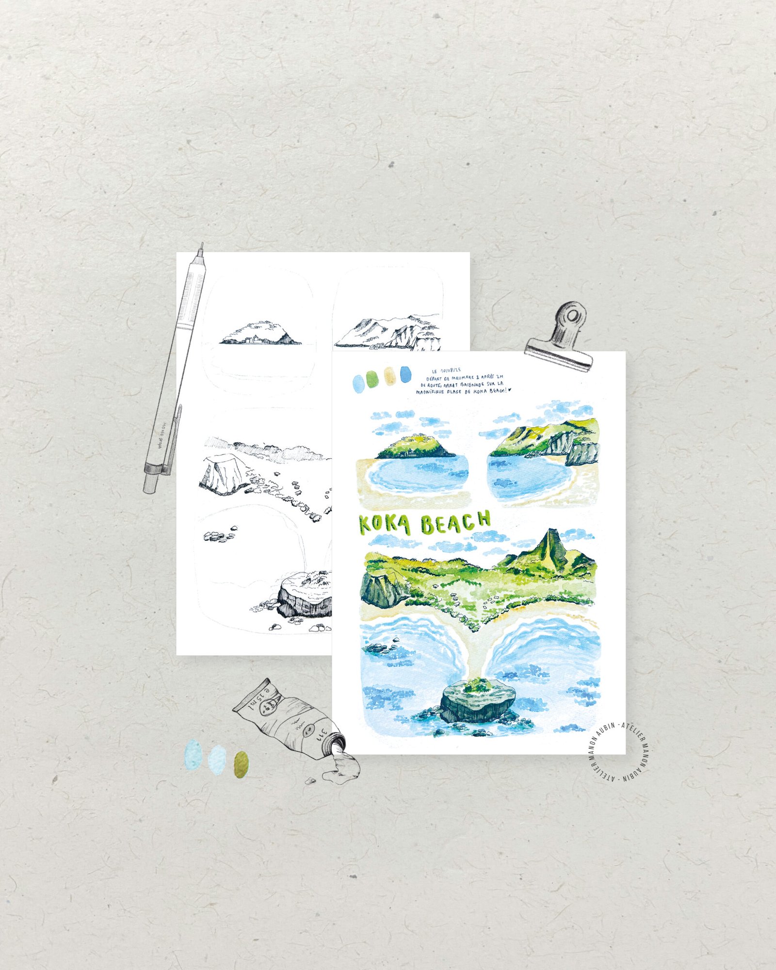 Tutoriel formation step by step aquarelle