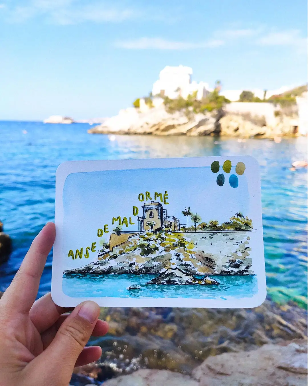 atelier aquarelle plein air Marseille, Anse de Maldormé