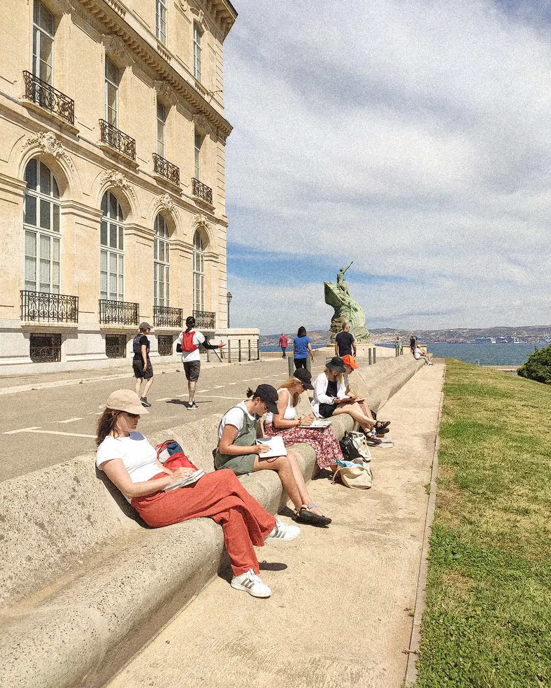 atelier aquarelle plein air Marseille, palais du Pharo