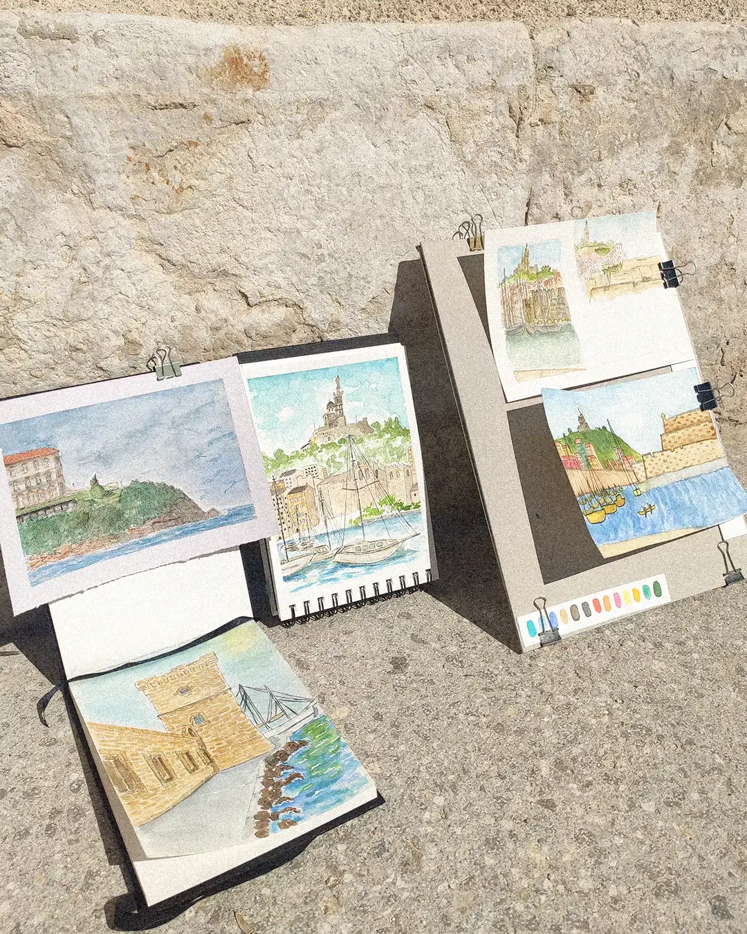 atelier aquarelle plein air Marseille, palais du Pharo