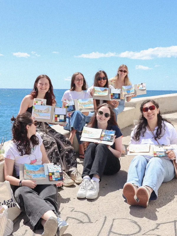 atelier aquarelle plein air Marseille, anse de la Fausse Monnaie